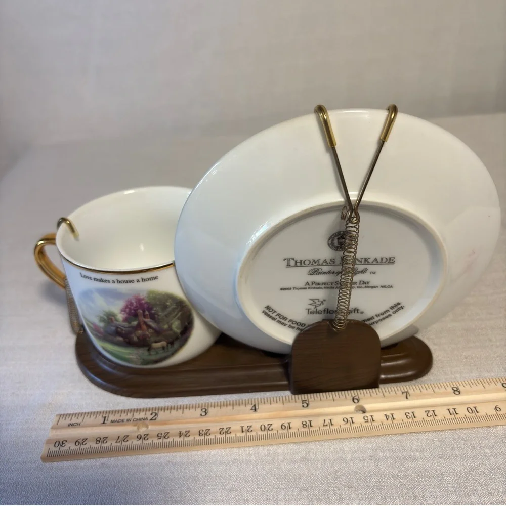 Thomas Kinkade A Perfect Summer Day Teacup & Saucer Set Teleflora 2003